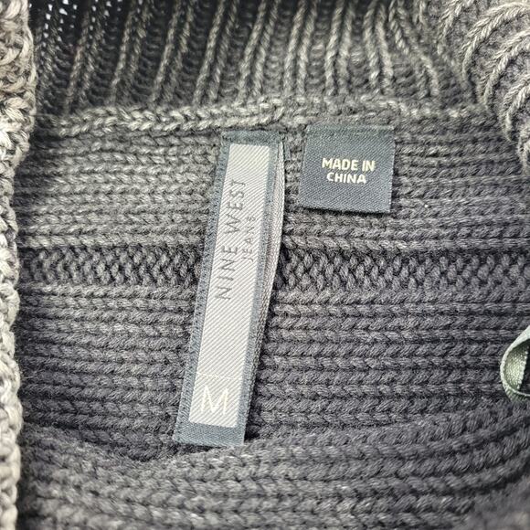 Textured Chunky Grey Sweater by Nine West Jeans size Medium - Picture 5 of 8